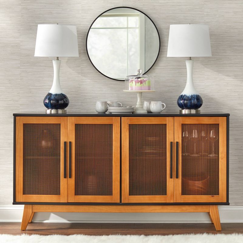 Loma Two-Tone Buffet Cabinet Black/Natural/Brown - Buylateral