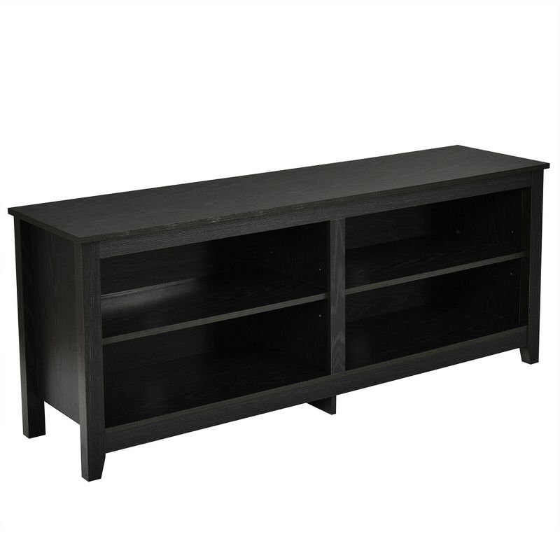 Costway 4-Cubby TV Stand Media Console for TV's up to 65'' w/ Adjustable Shelf