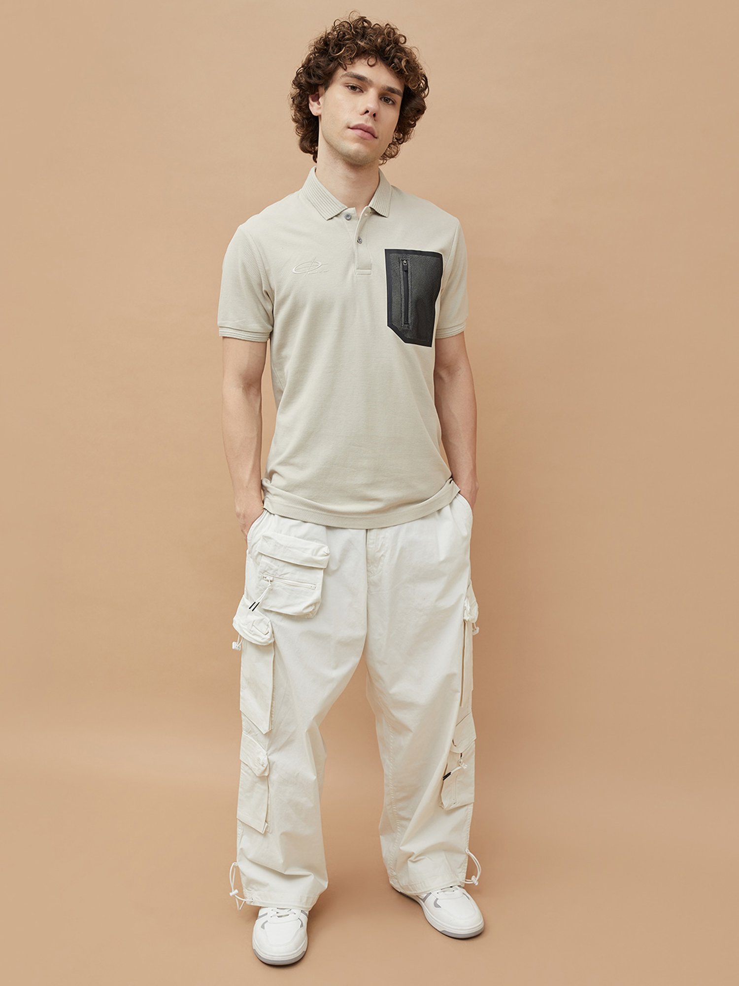 BOSSINI Beige Regular Fit Polo T-Shirt