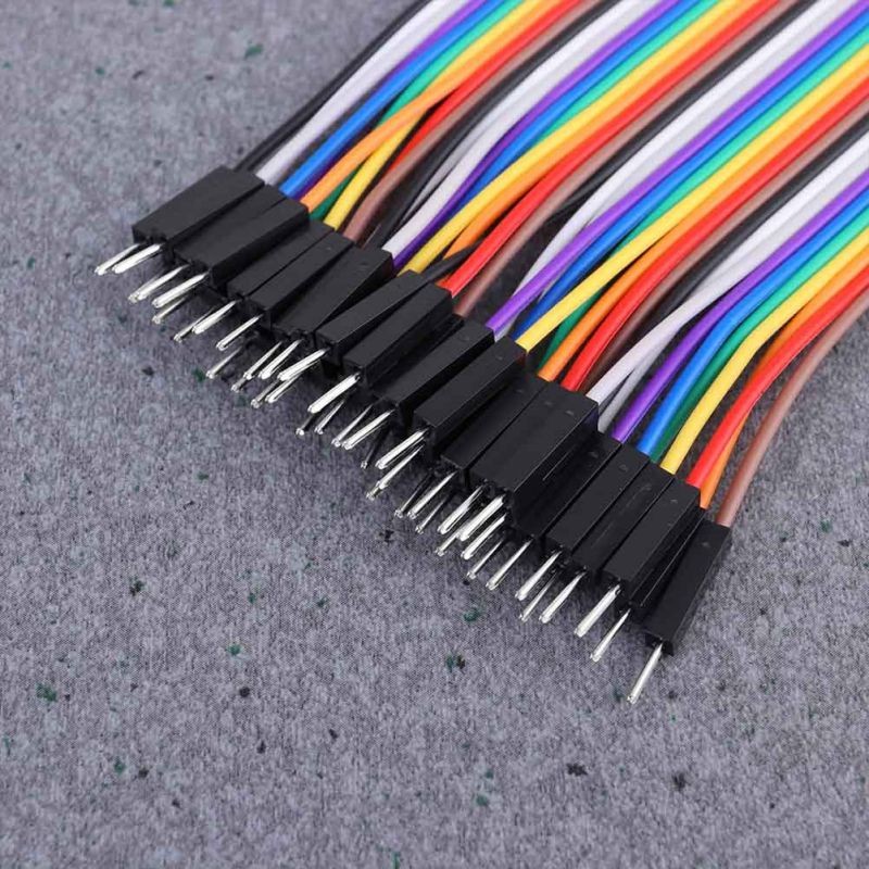 10Pcs Breadboard Wire Line 40Pin 2.54 Spacing Male to Male Breadboard Jumper Wires Ribbon Cables Colorful (10cm Male to Male)
