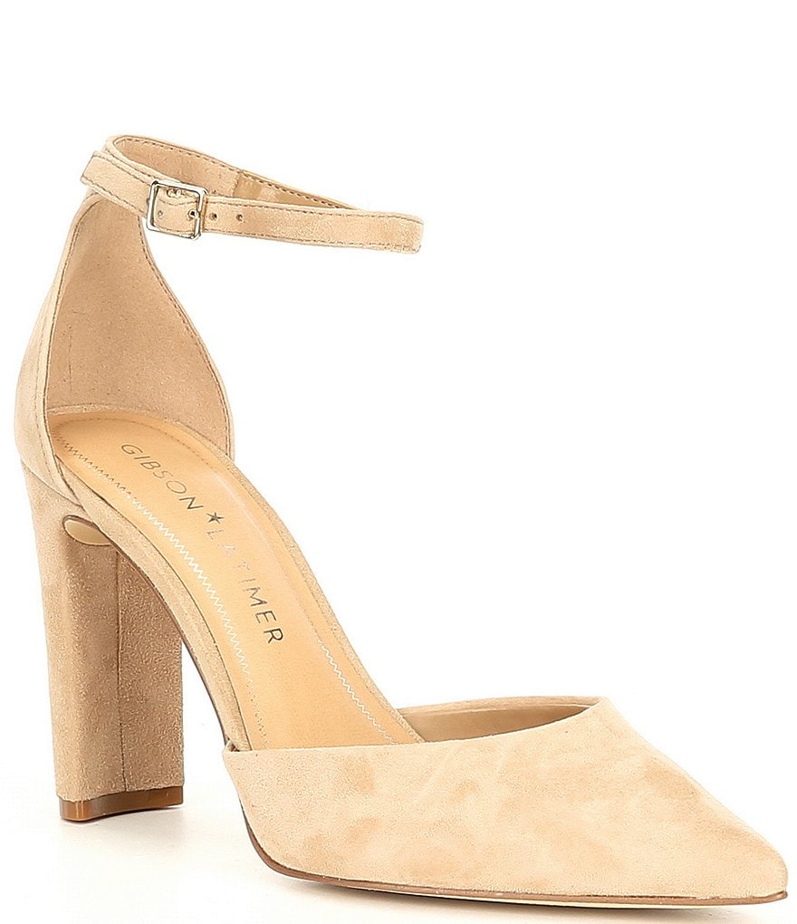Gibson & Latimer Penny Suede Block Heel Pumps