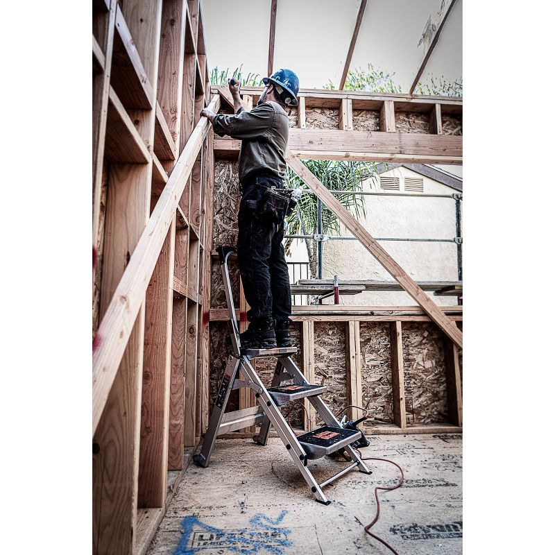 Little Giant Ladder Systems 3-step ANSI Type IA 300 lb Aluminum Stepstool with handrail Gray