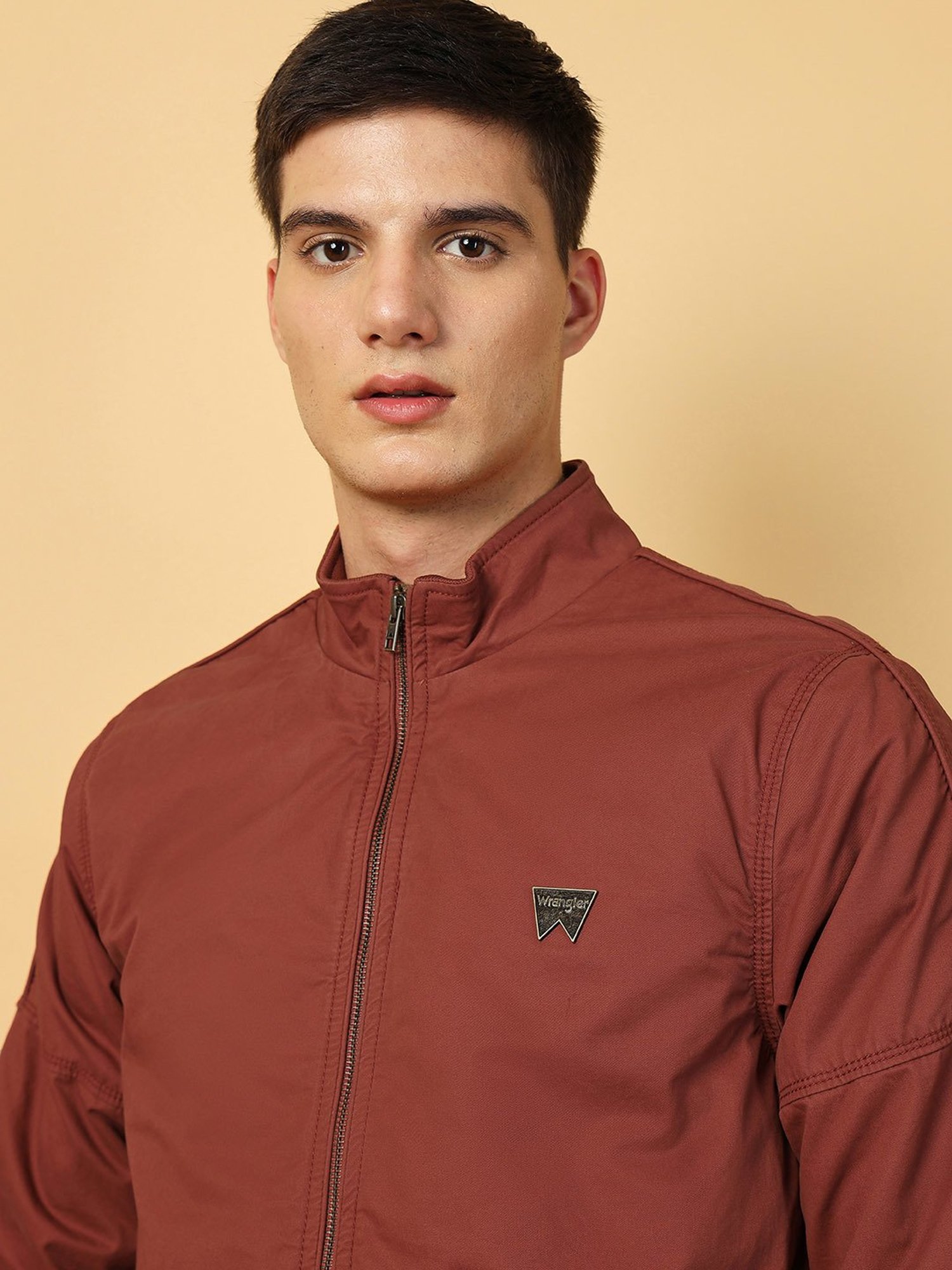 Wrangler Rust Regular Fit High Neck Jacket