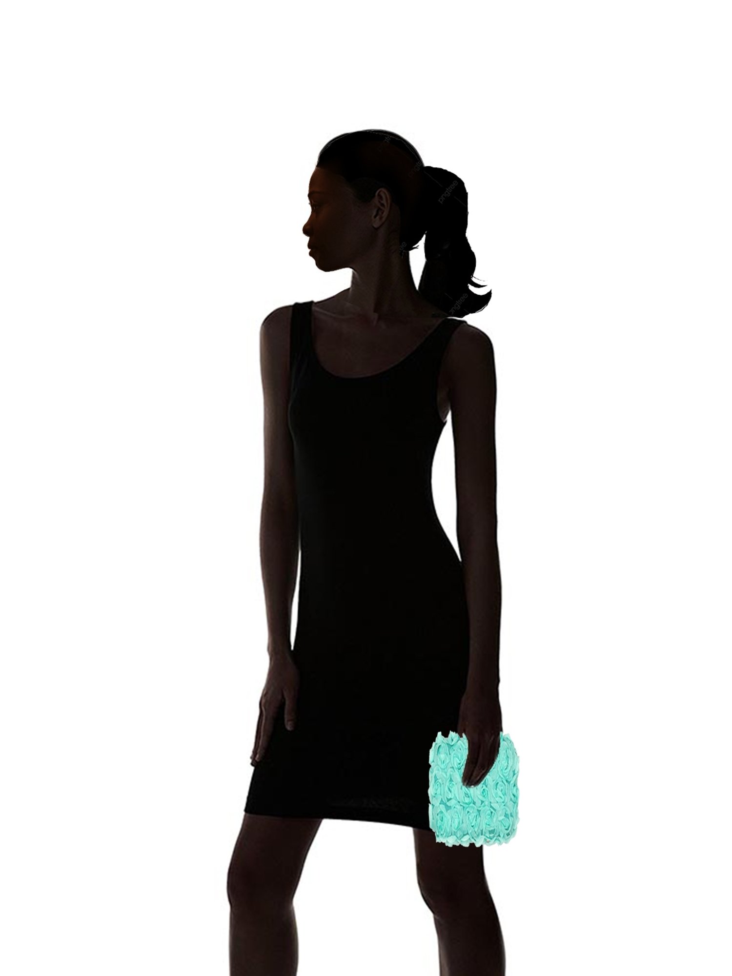 Tarini Nirula Turquoise Silk Minaudiere Clutch