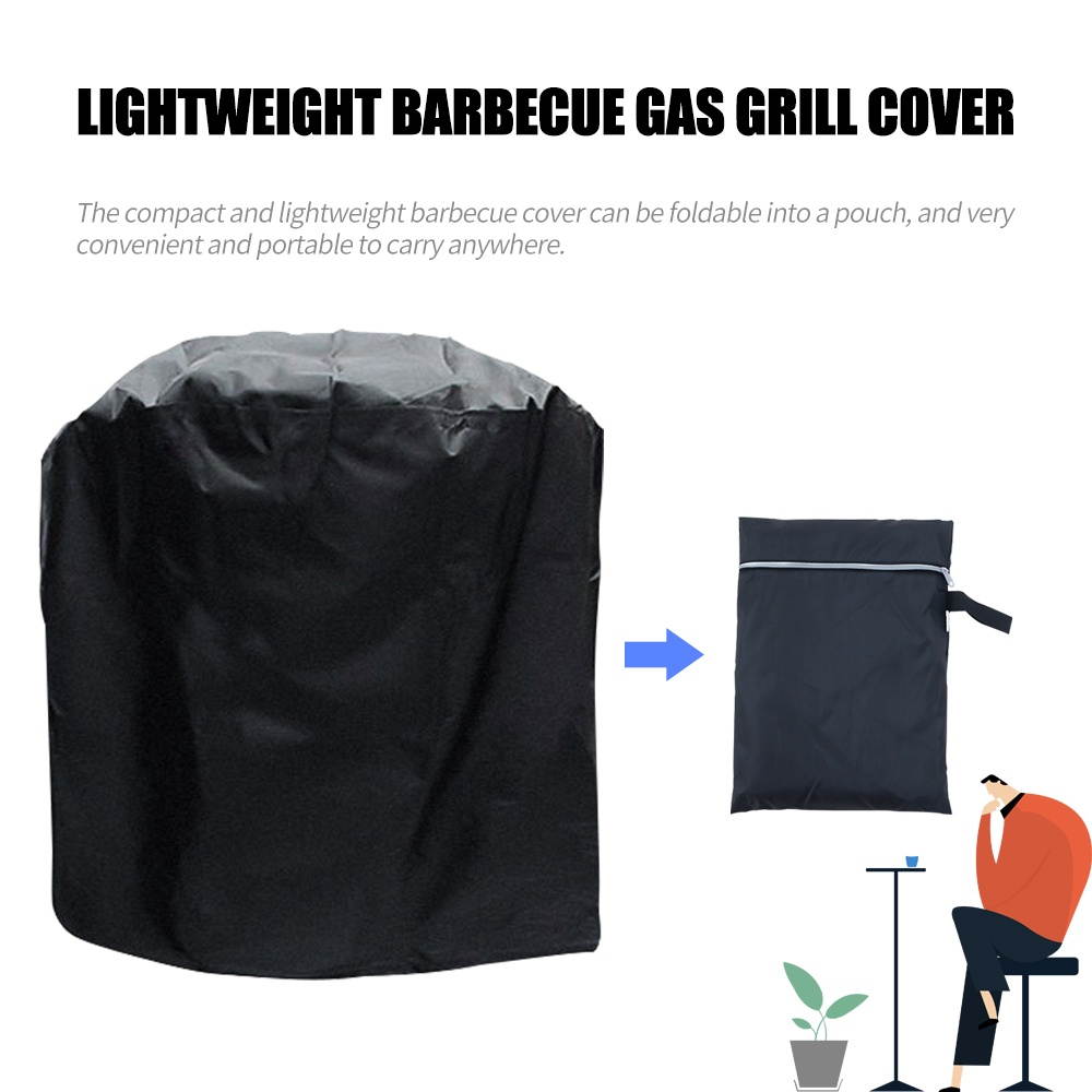 BBQ Grill Cover Barbecue Gas Grill Cover 210D Waterproof Heavy Duty Rip Resistant Dust-Proof Charcoal Electric Grill Cover