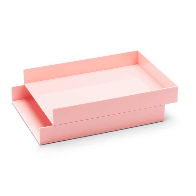 Poppin, Blush, Letter Trays, Set of 2 (104440) 
