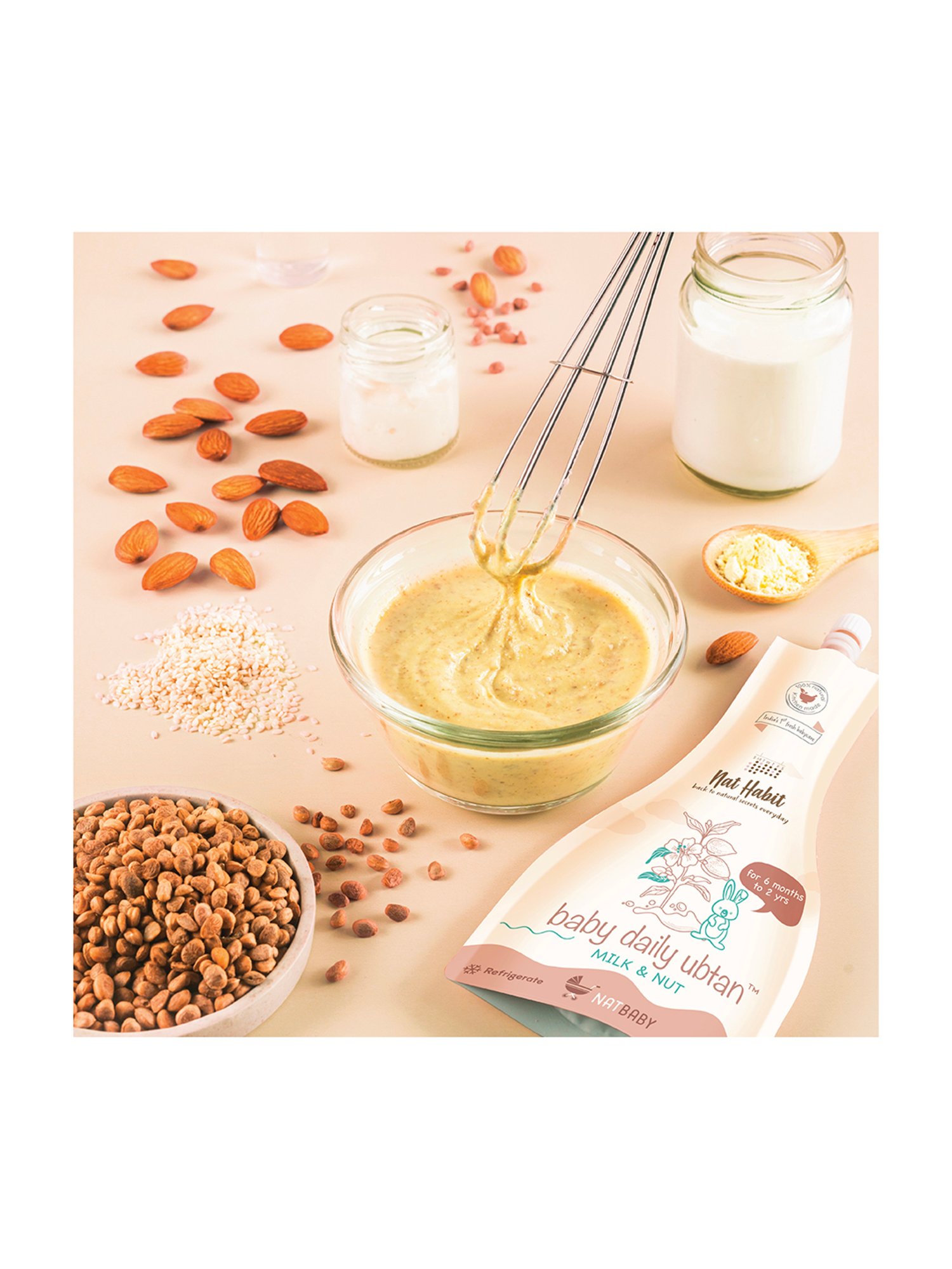 Nat Habit Milk & Nut Baby Daily Ubtan Body Scrub for 6 Months to 2 Years - 80 gm