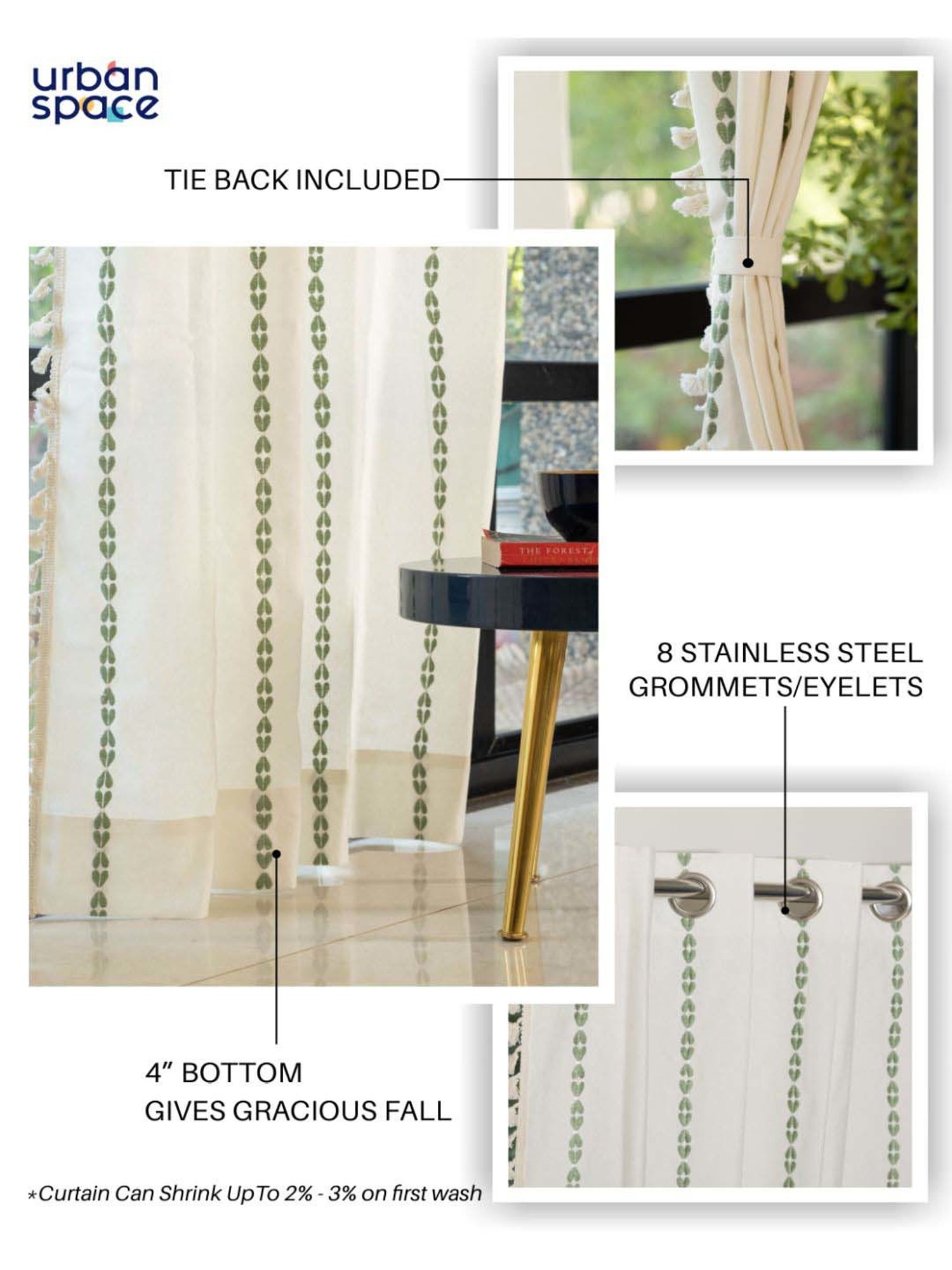 Swayam Brown Paisley J&B Blackout Eyelet Door Curtain - Single Piece (7 Ft)