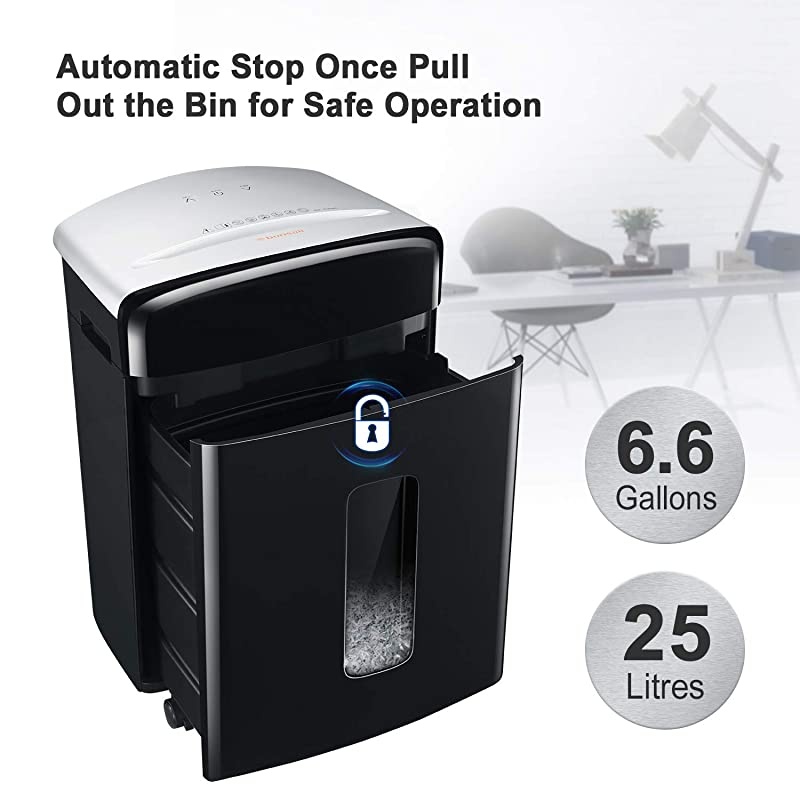 16-Sheet Micro-Cut Paper and Credit Card Shredder, 20 Minutes Running Time, 60 dB Low Operation Noise, 6.6 Gallons Basket and 4 Casters (C222-B)