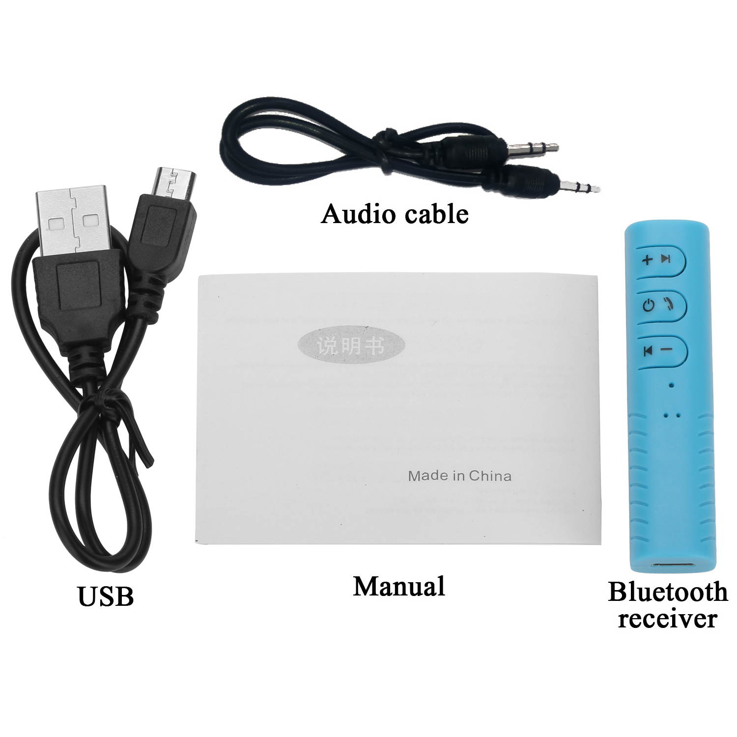 Universal 3.5mm Bluetooth Receiver Converter Stereo Earphone Audio Receiver Adapter Converter 2.4Ghz Wireless Bluetooth 4.1 Headset Receiver for Phone Ipad (Black)