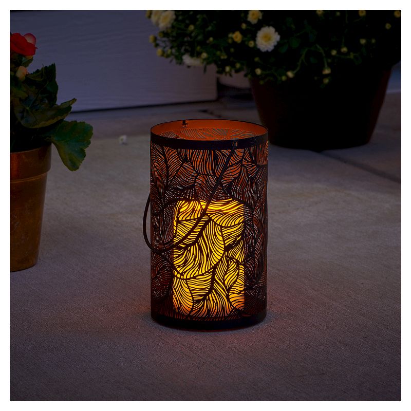 Smart Living Panama 8" H LED Candle Outdoor Lantern - Antique Black