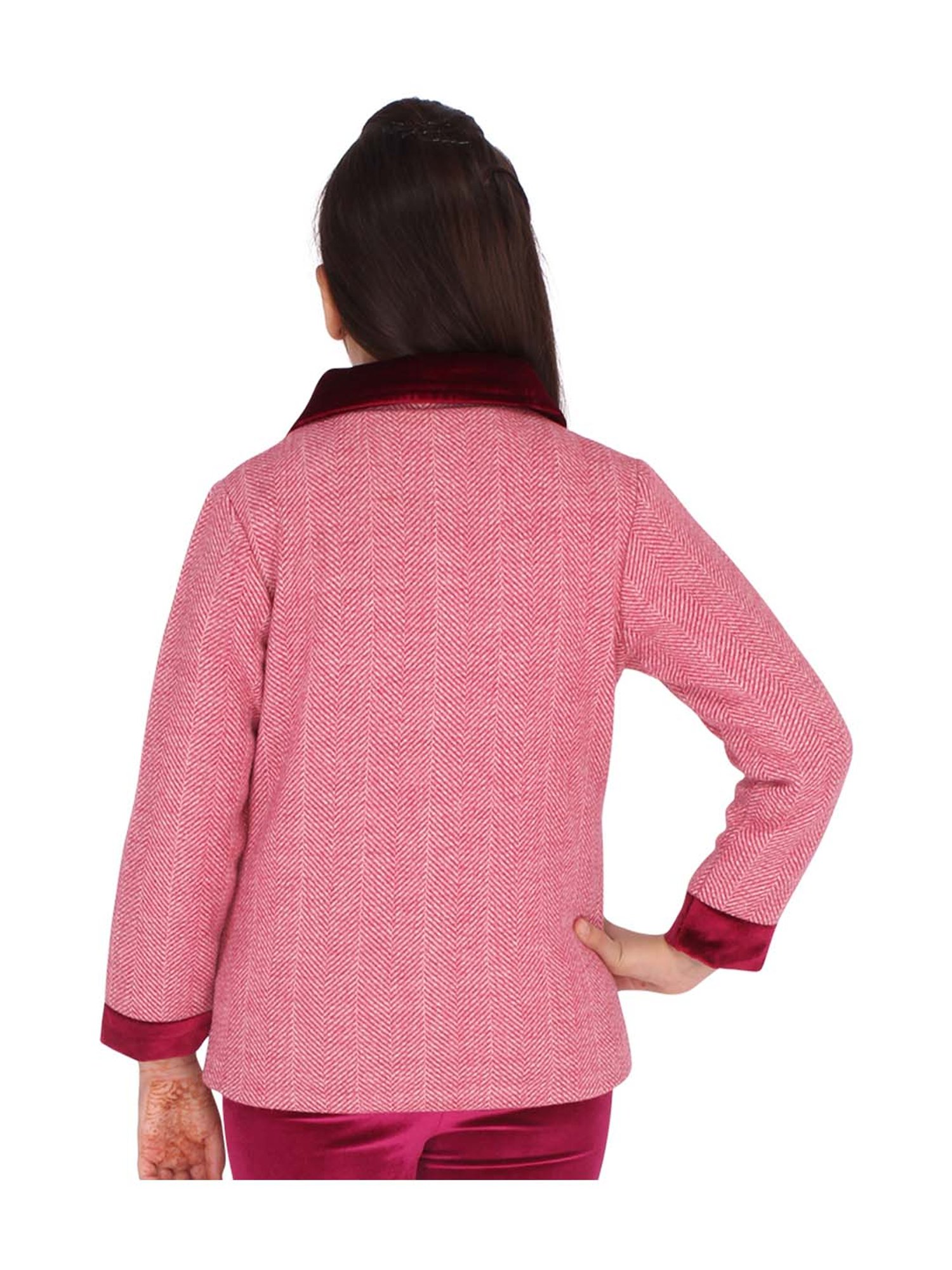 Elle Kids Black Self Pattern Jacket