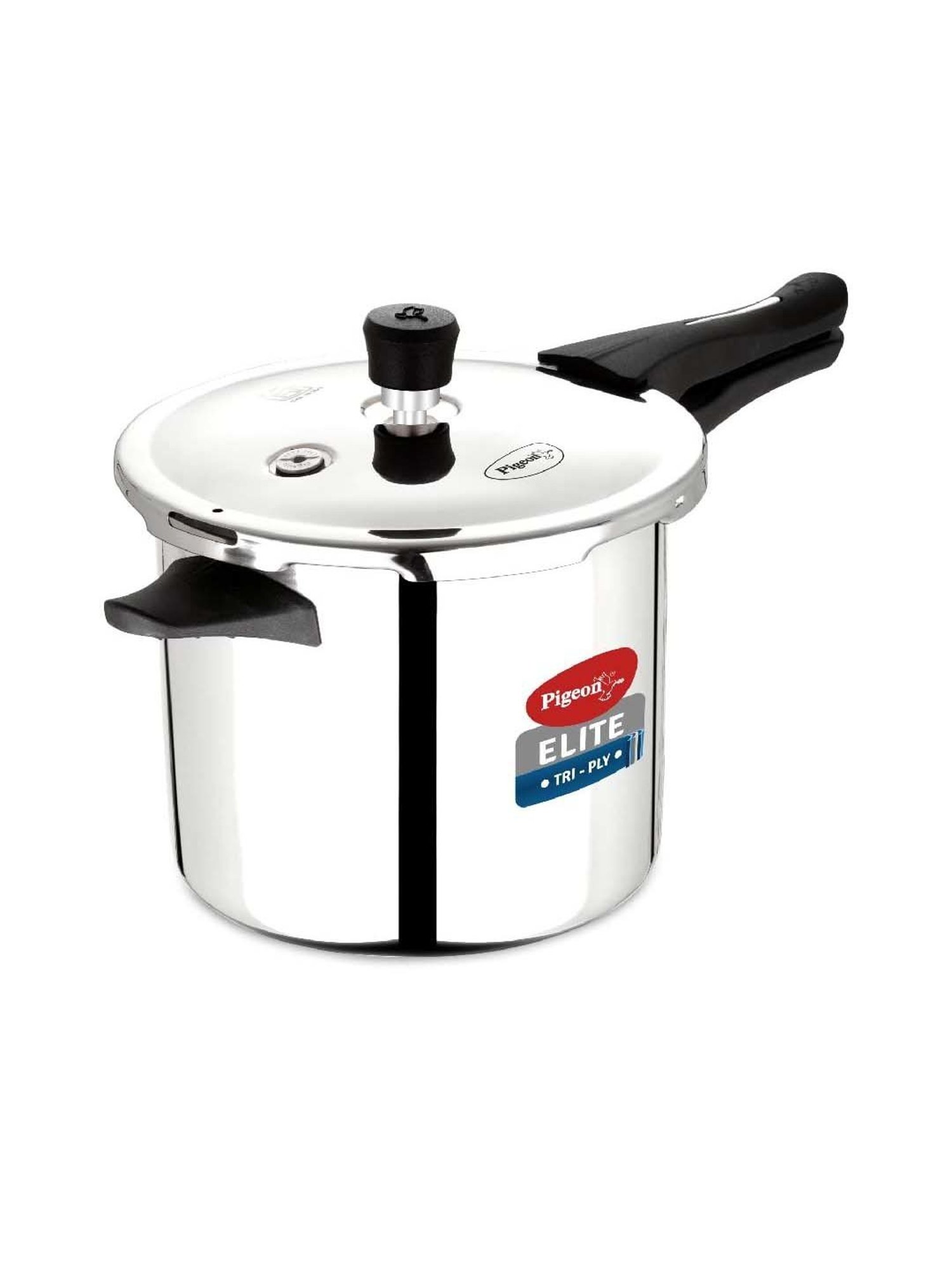 Pigeon Silver Stainless Steel Induction Elite Shine Triply Pressure Cooker (3 L)