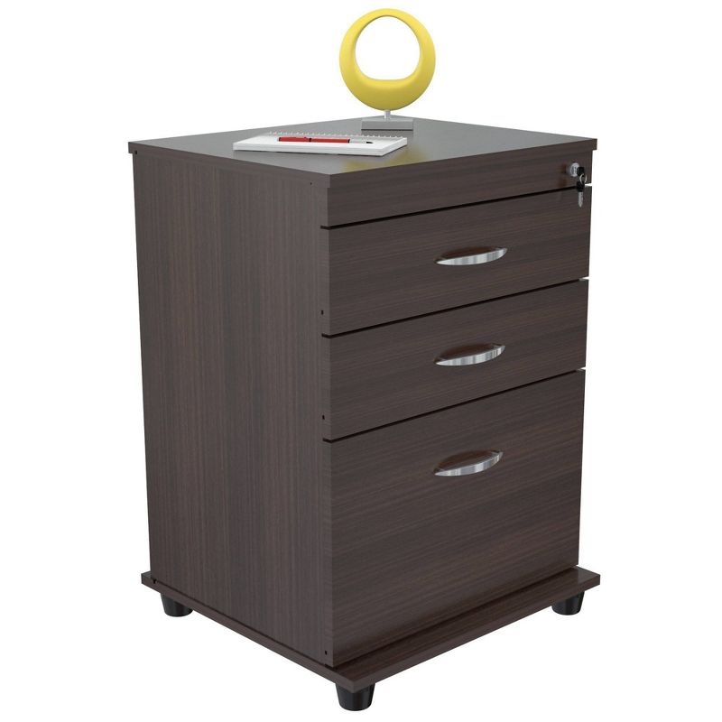 3 Drawer Locking File Cabinet Espresso - Inval