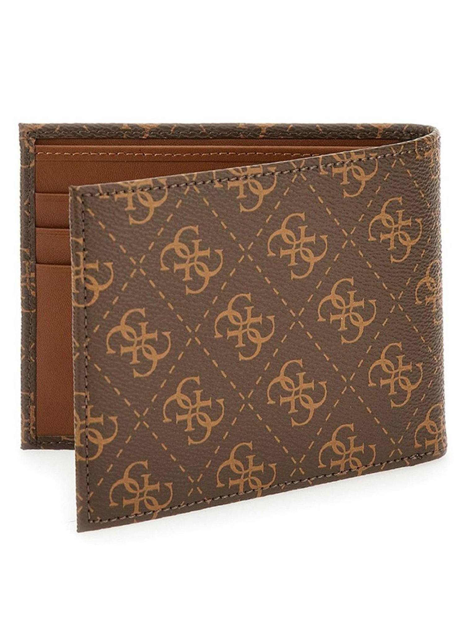 GUESS Brown VEZZOLA Printed Small Bi-Fold Wallet