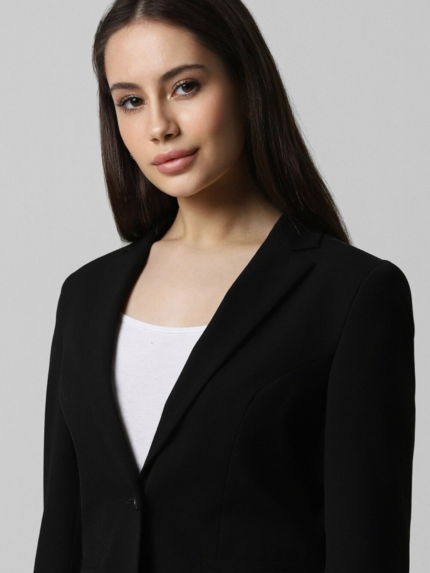 Van Heusen Black Regular Fit Formal Blazer