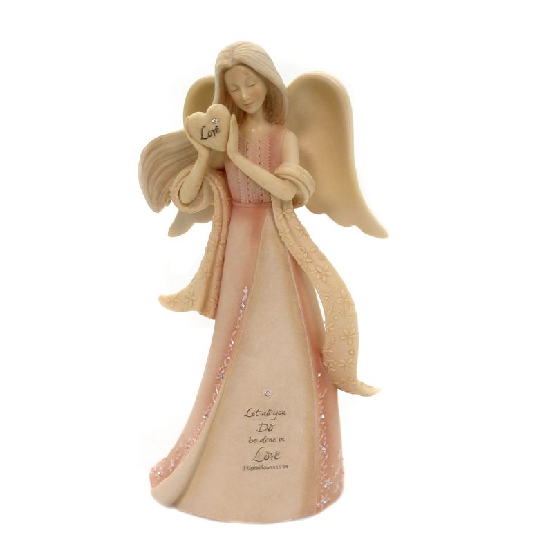 Foundations 7.5" Angel Of Love Heart Bible Verse Spiritual  -  Decorative Figurines