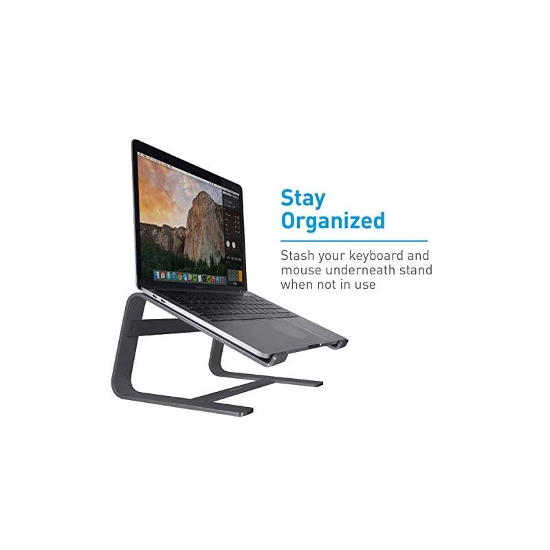 Aluminum Laptop Stand for Desk - Works with all Macbook /Pro/Air & Laptops between 10&rdquo; to 17.3&rdquo; - Sleek and Sturdy Laptop Riser - (ASTANDSG), Space Gray
