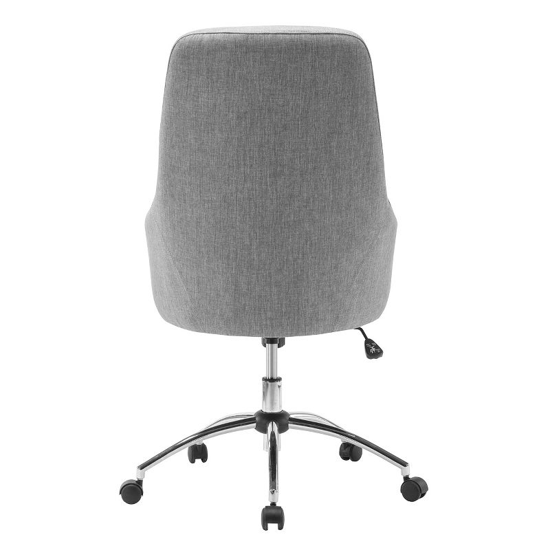 Comfy Height Adjustable Rolling Office Desk Chair- Gray- Techni Mobili
