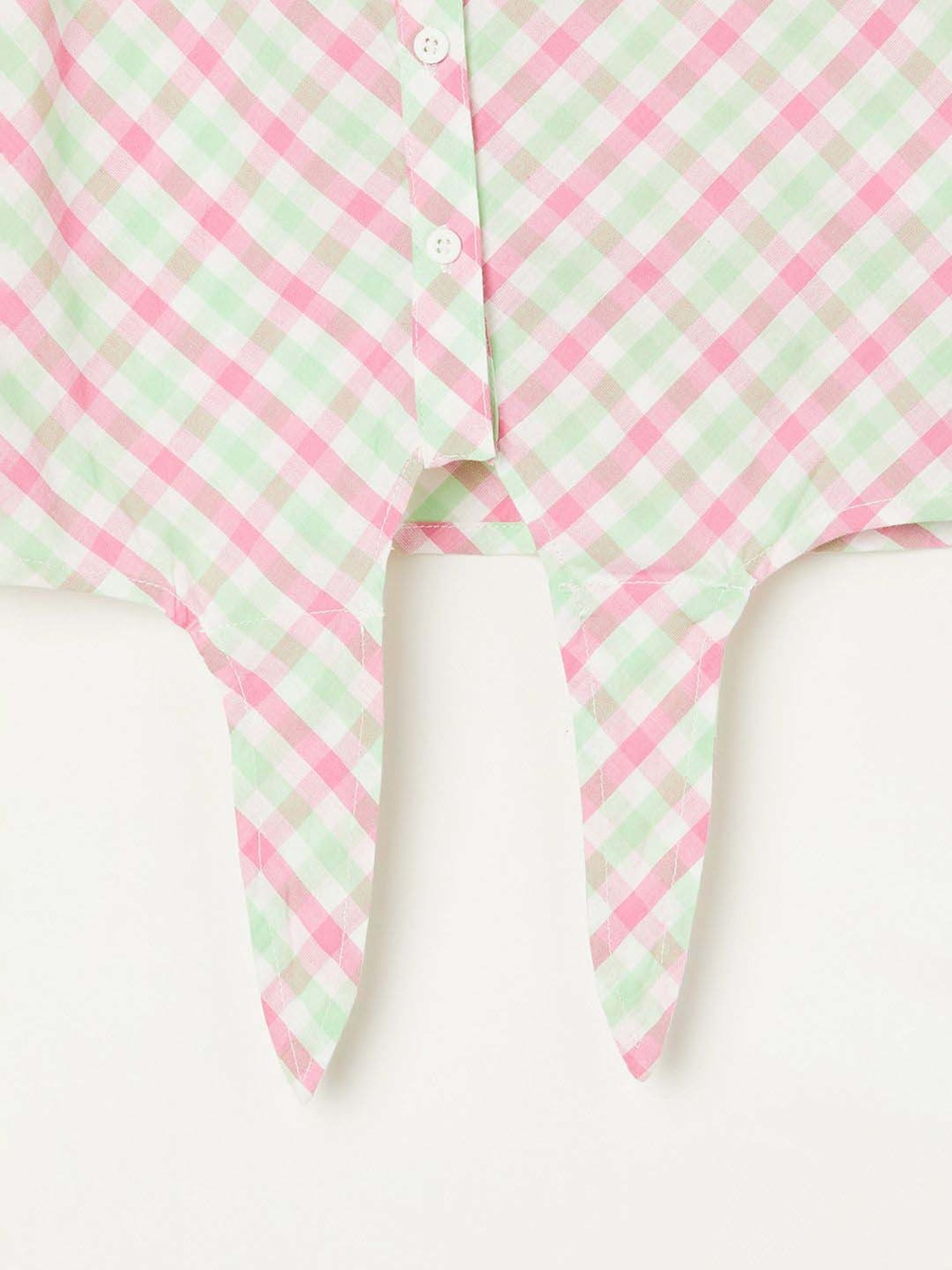 Juniors by Lifestyle Multicolor Cotton Chequered Top