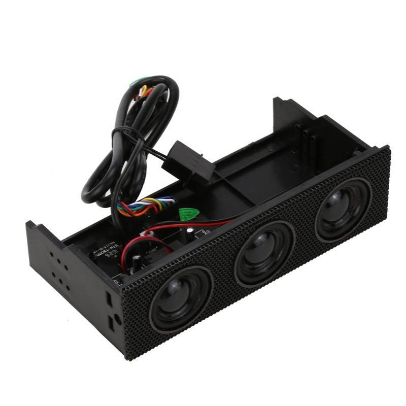 Plugadget 5.25" Stereo Surround Speaker PC Front Panel Computer Case Built-in Mic Music Loudspeakers STW-9005