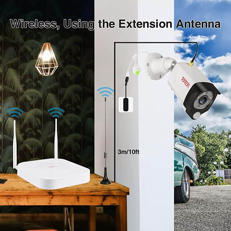 Audio Record]  1080P Home Security Camera System Wireless,4CH Full HD 1080P Network WiFi NVR with 1TB HDD and 4PCS 2MP Outdoor Bullet IP Cameras,Motion Alerts with Snapshot,True Plug and Play