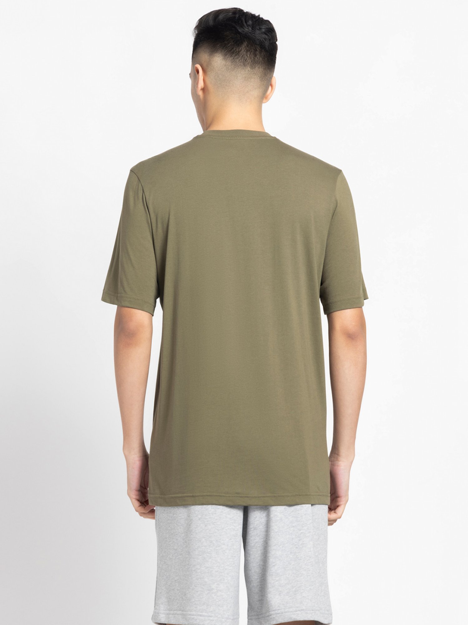 adidas Olive Regular Fit Printed Sports T-Shirt
