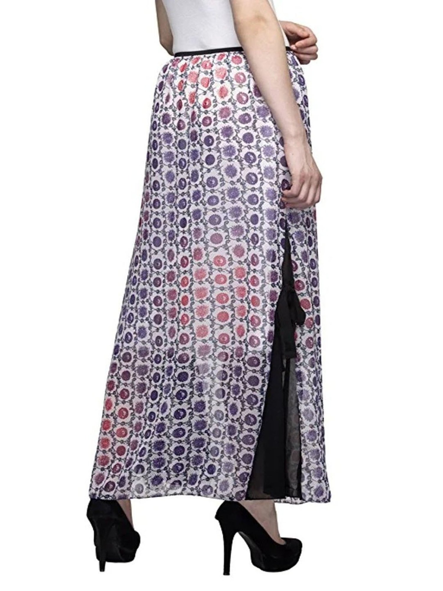 One Femme Multicolor Printed Maxi Skirt