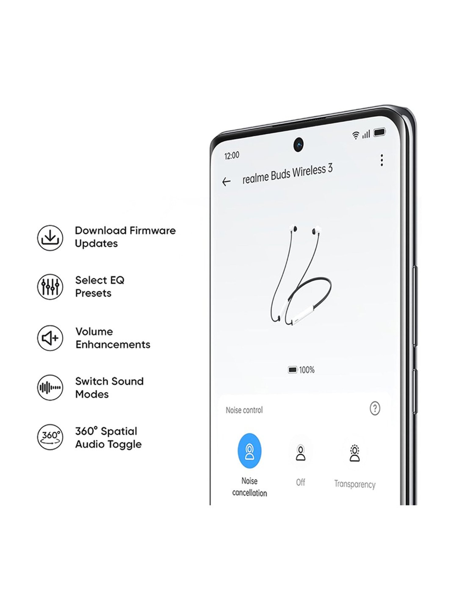 realme Buds Wireless 3 In Ear BT Neckband with 30dB ANC & upto 40Hrs Playback (Vitality White)