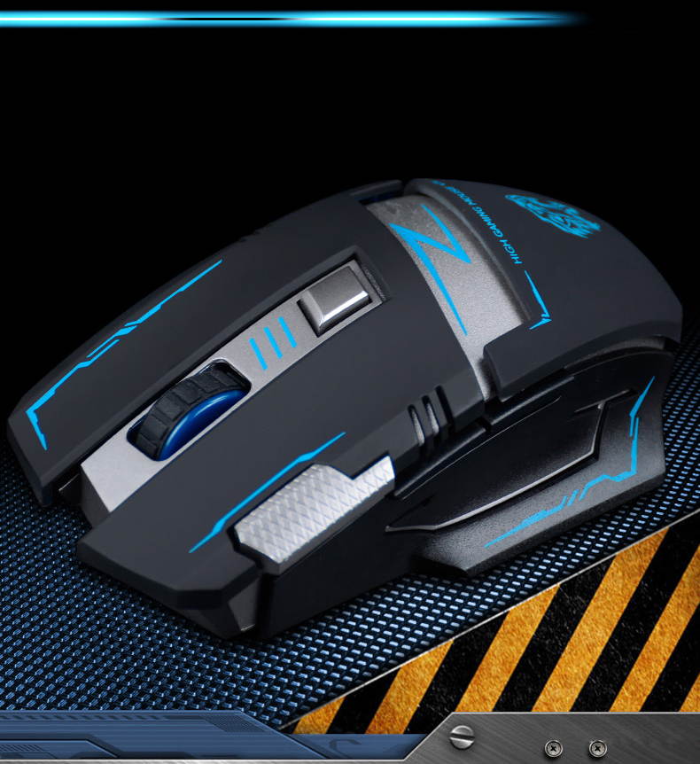 2.4G Wireless Rechargeable 2400DPI 6 Buttons Optical Usb Ergonomic Gaming Mouse