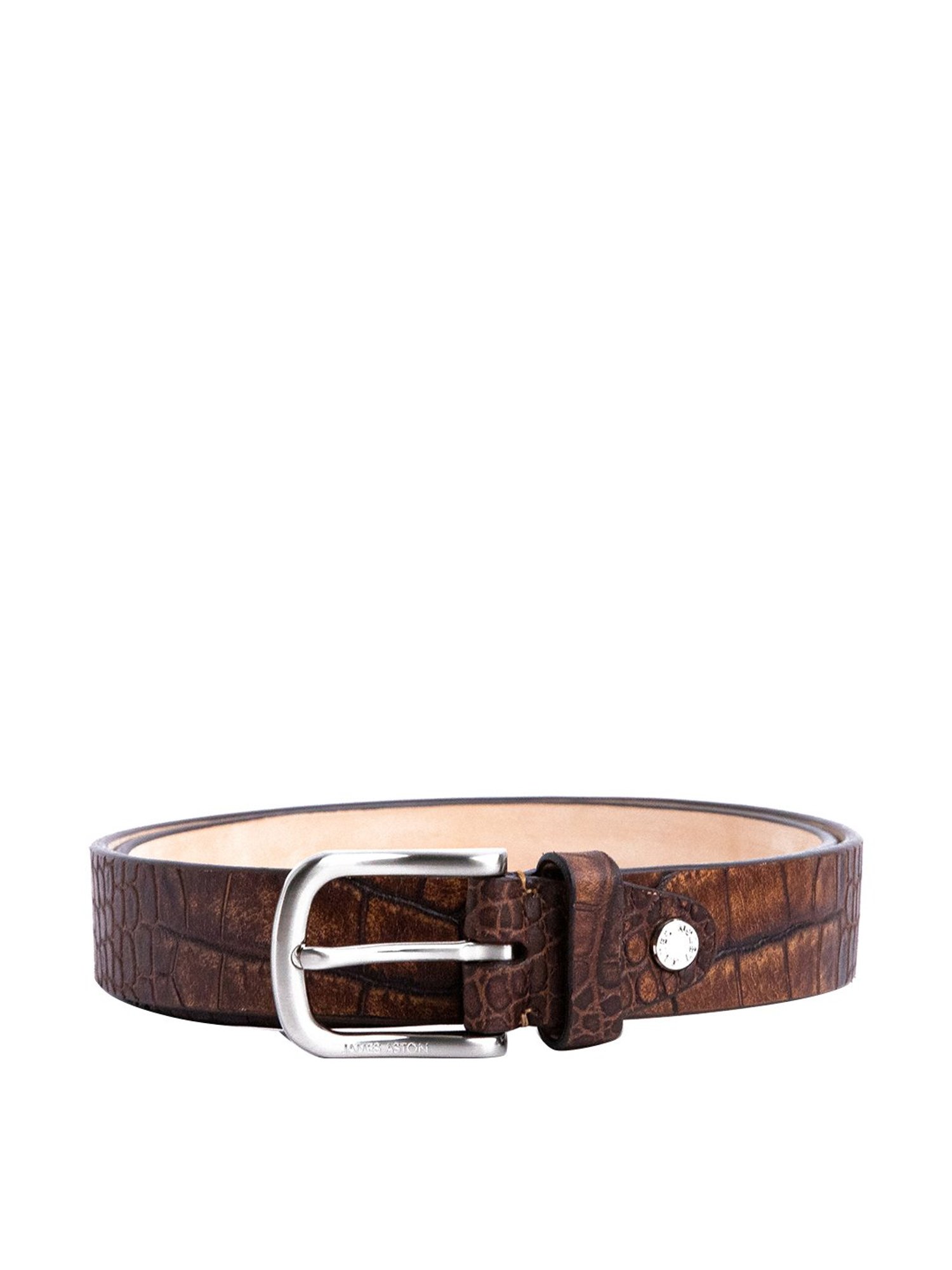 James Aston Brown Leather Waist Belt for Men