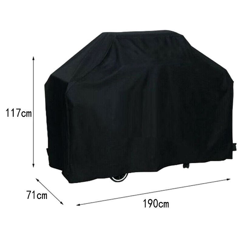 74.80"*27.95"*46.06" BBQ Cover Heavy Duty Waterproof Rain Gas Grill Garden Protective Barbeque Cover Black