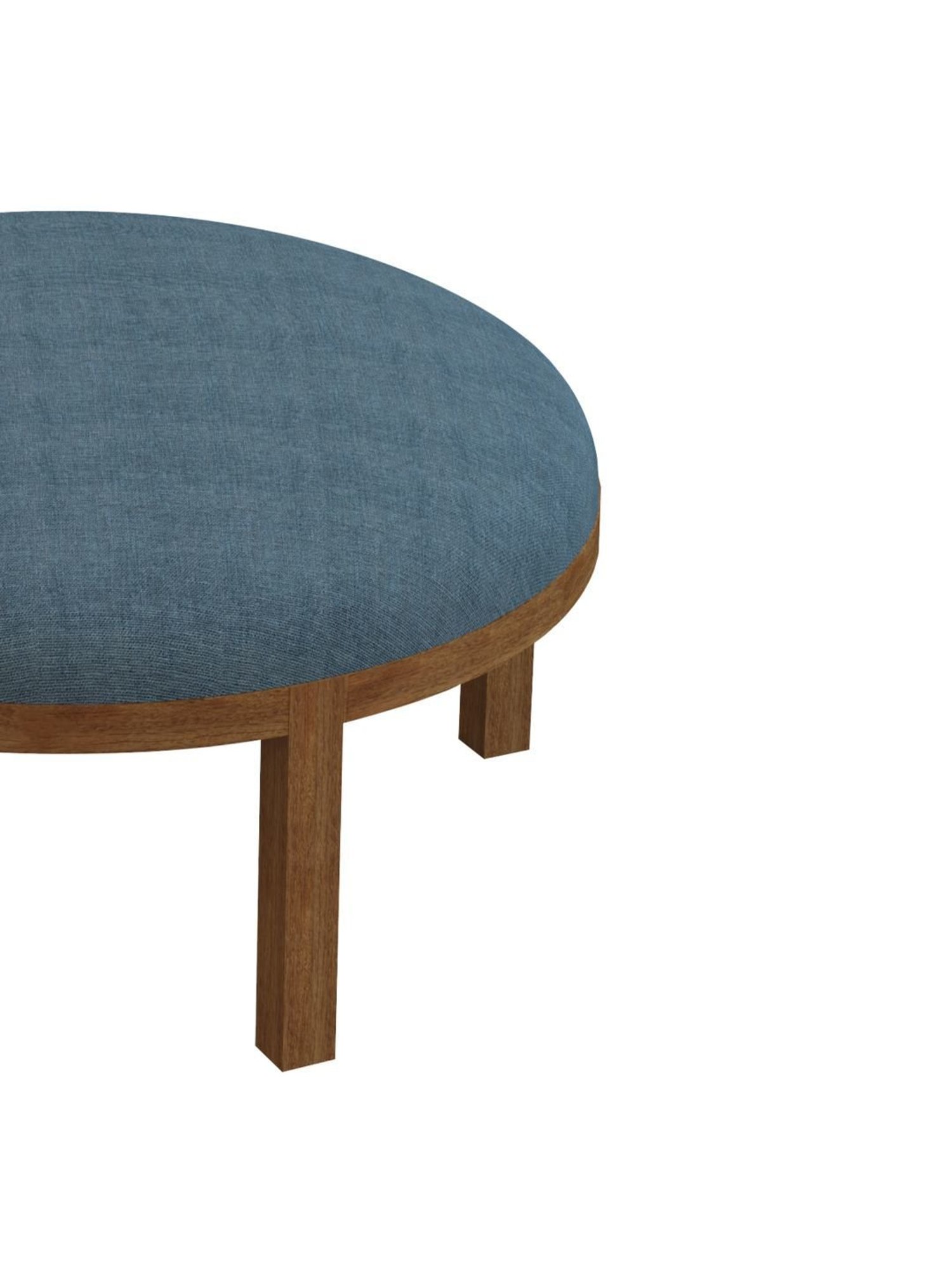 Chumbak Bohemian Sailor Blue Sheesham Wood Ottoman