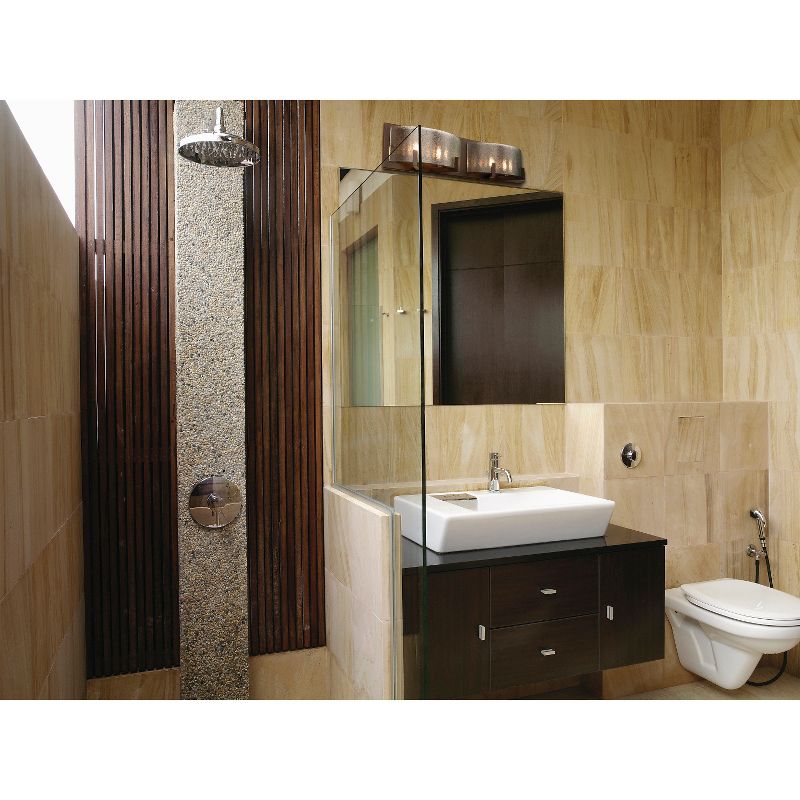 5" Firefly 4 Light Bath Vanity Warm Bronze Finish/Micro-Texture Glass - Varaluz