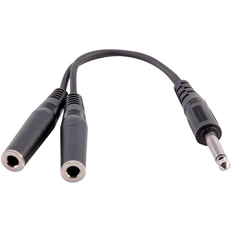 6 Inch Male to Dual 1/4 Inch Female Mono Y Splitter Cable (SA-Y9)