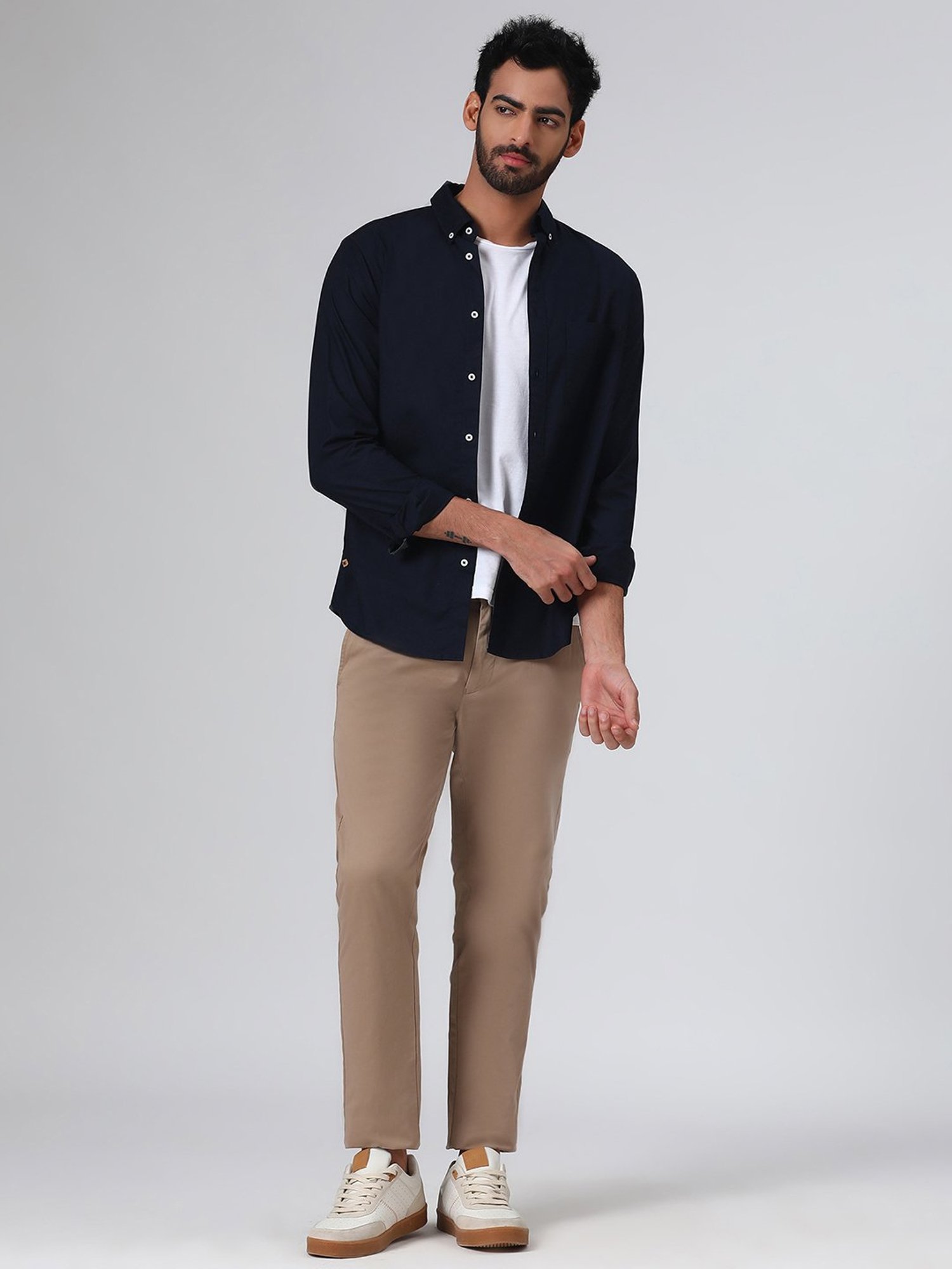 SUBTRACT Khaki Slim Fit Chinos