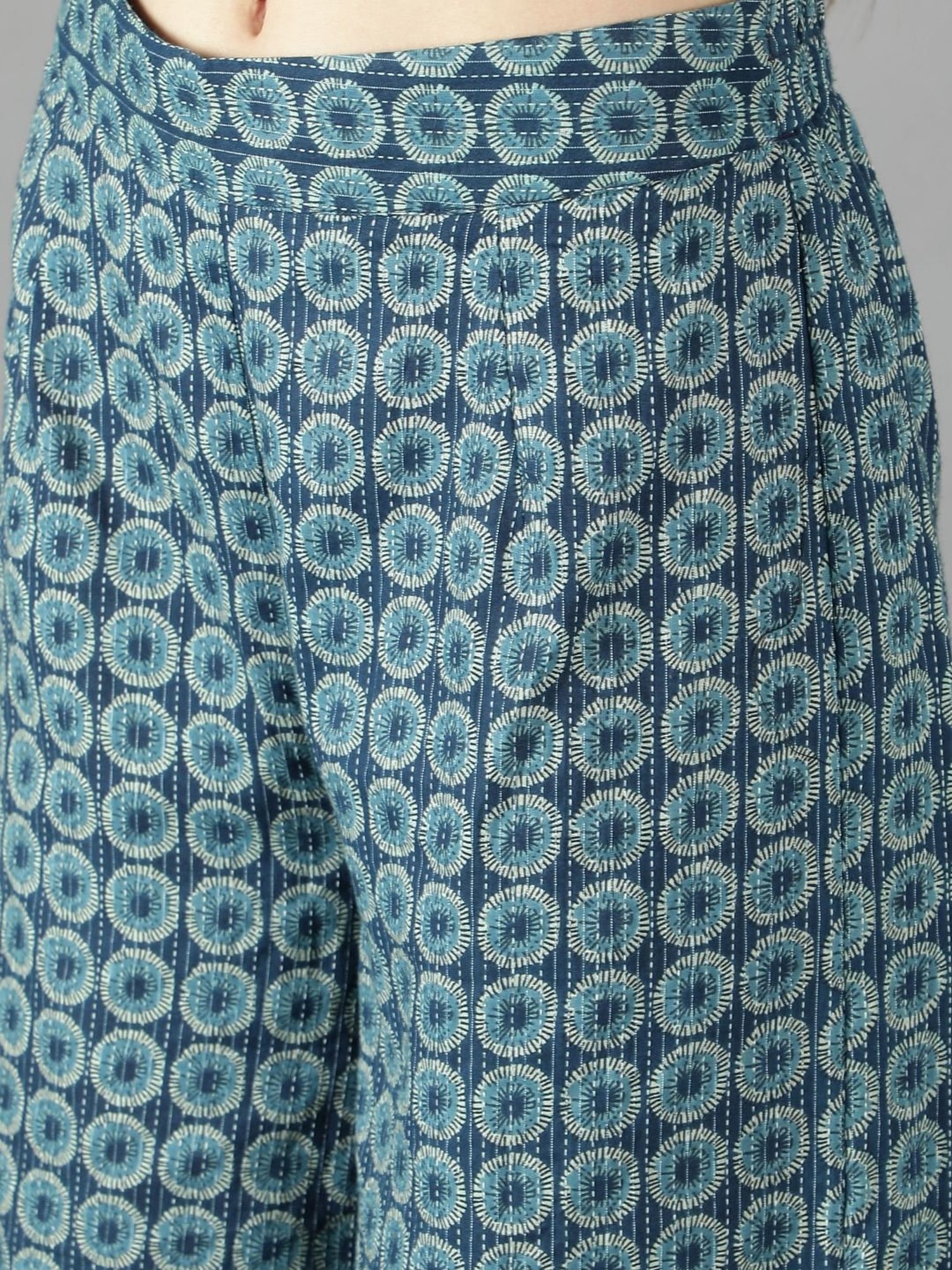 KAORI BY SHREYA AGARWAL Blue Cotton Printed Kurta Palazzo Set