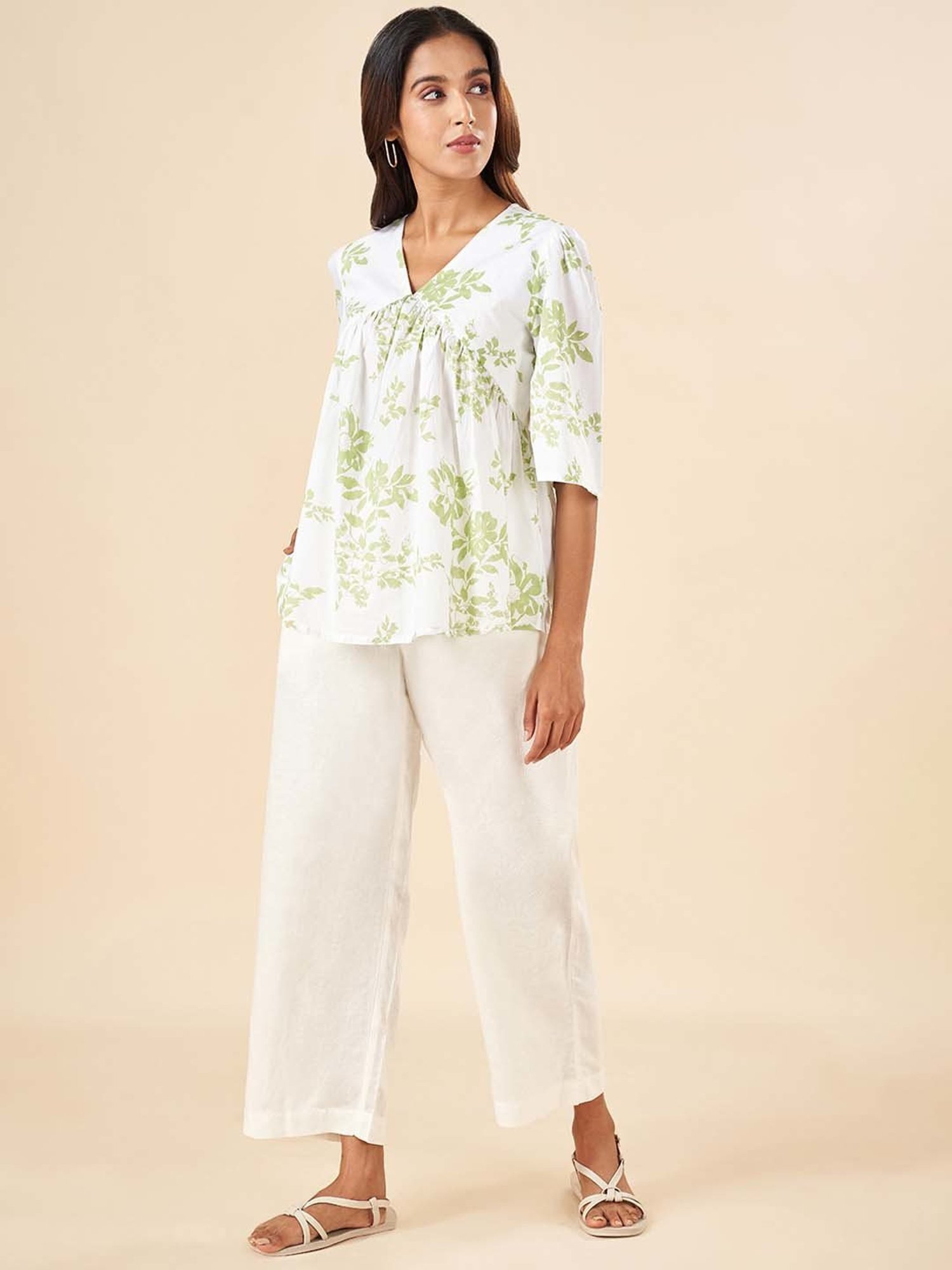 Akkriti by Pantaloons Green Printed Top