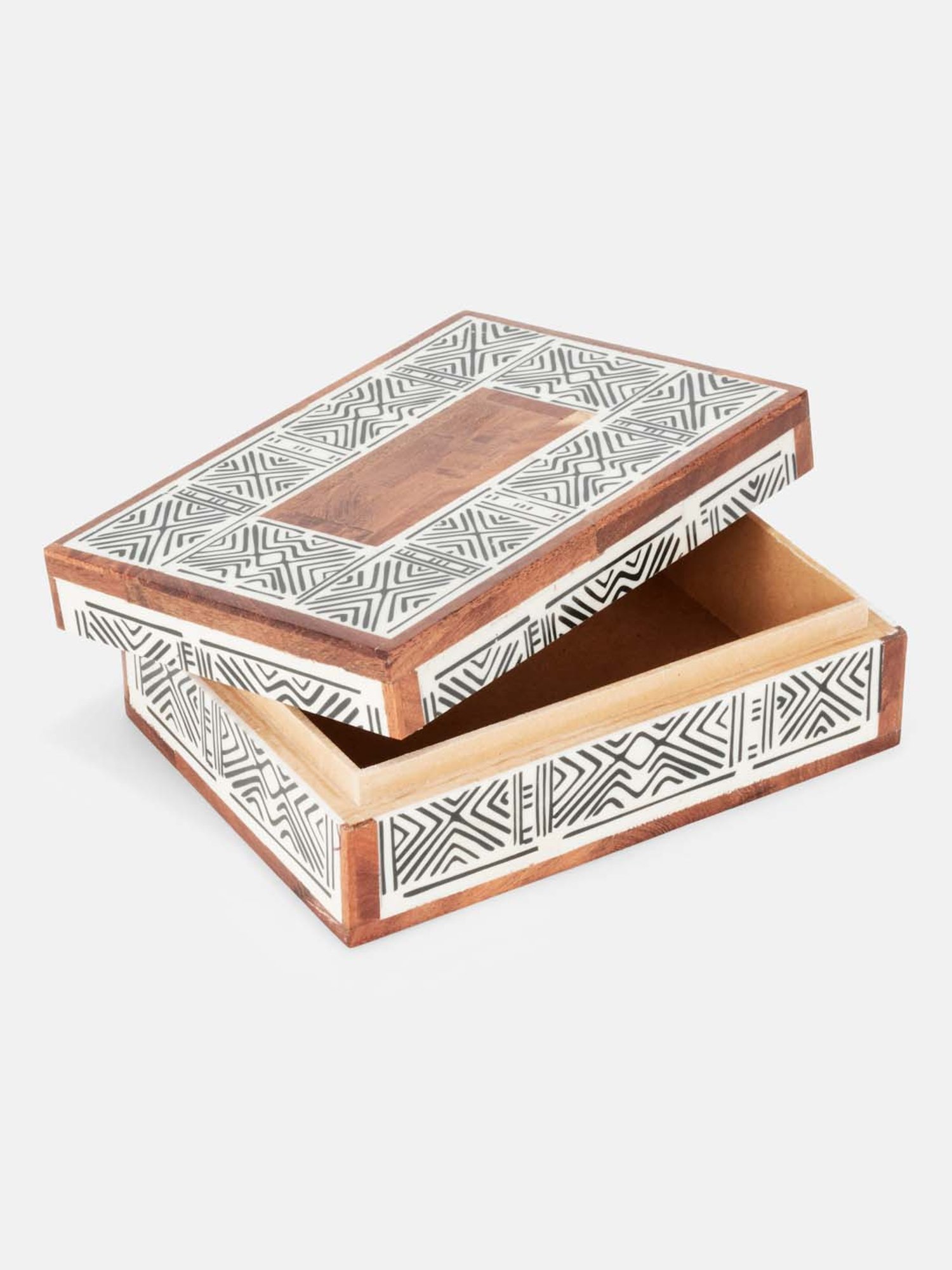 Fabindia 'Trushita' Black Mdf Utility Box - Set of 1