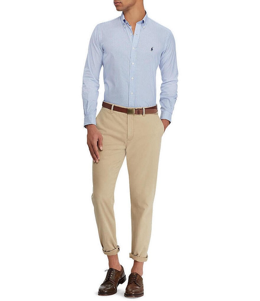 Polo Ralph Lauren Classic-Fit Striped Poplin Stretch Long-Sleeve Woven Shirt