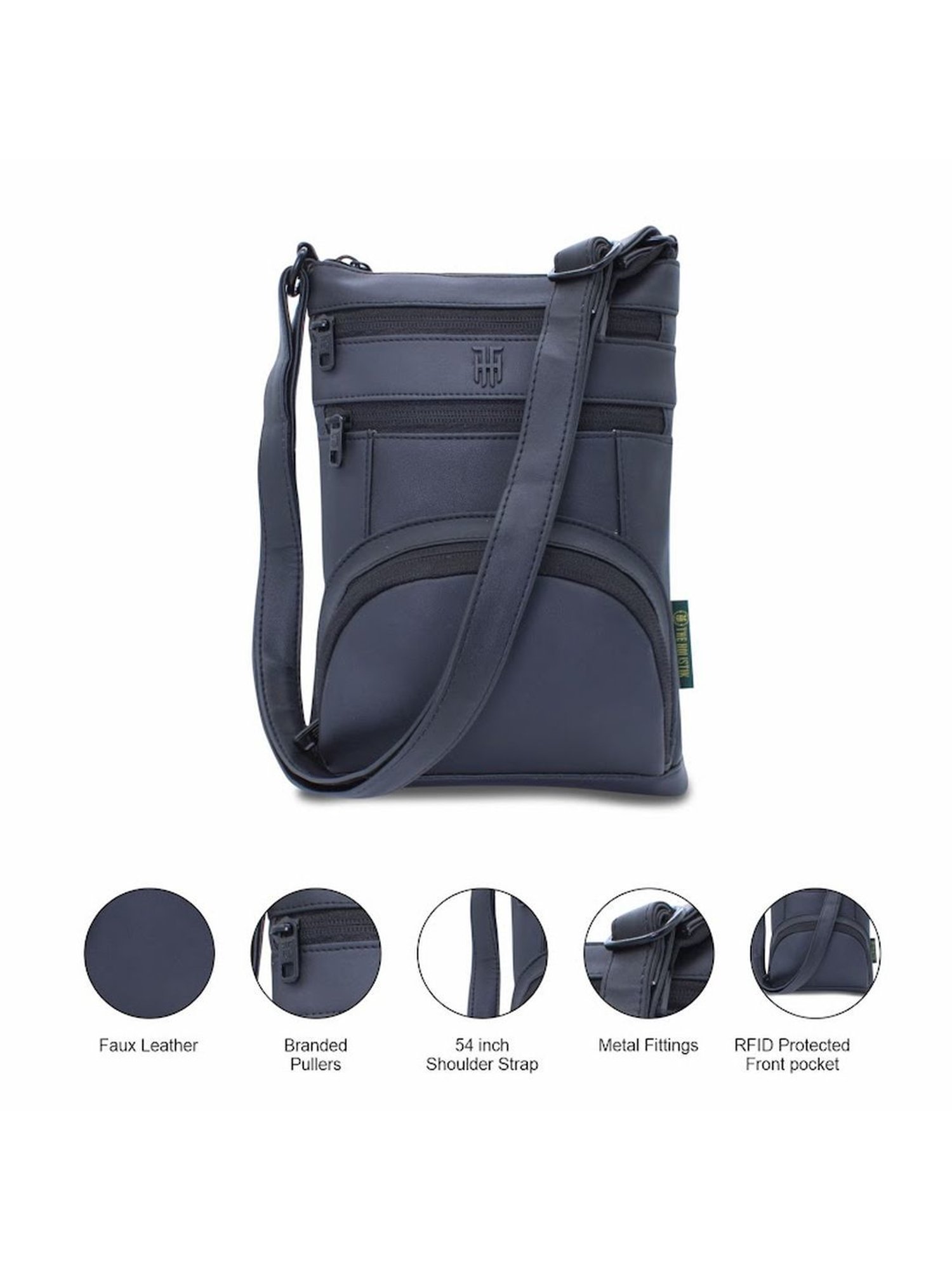 THE HOLISTIK Artistry Black Solid Medium Cross Body Bag