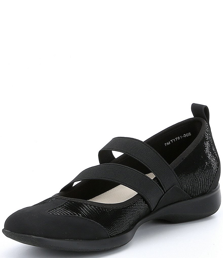 Trotters Josie Mary Jane Suede and Lizard Embossed Slip-On Shoes