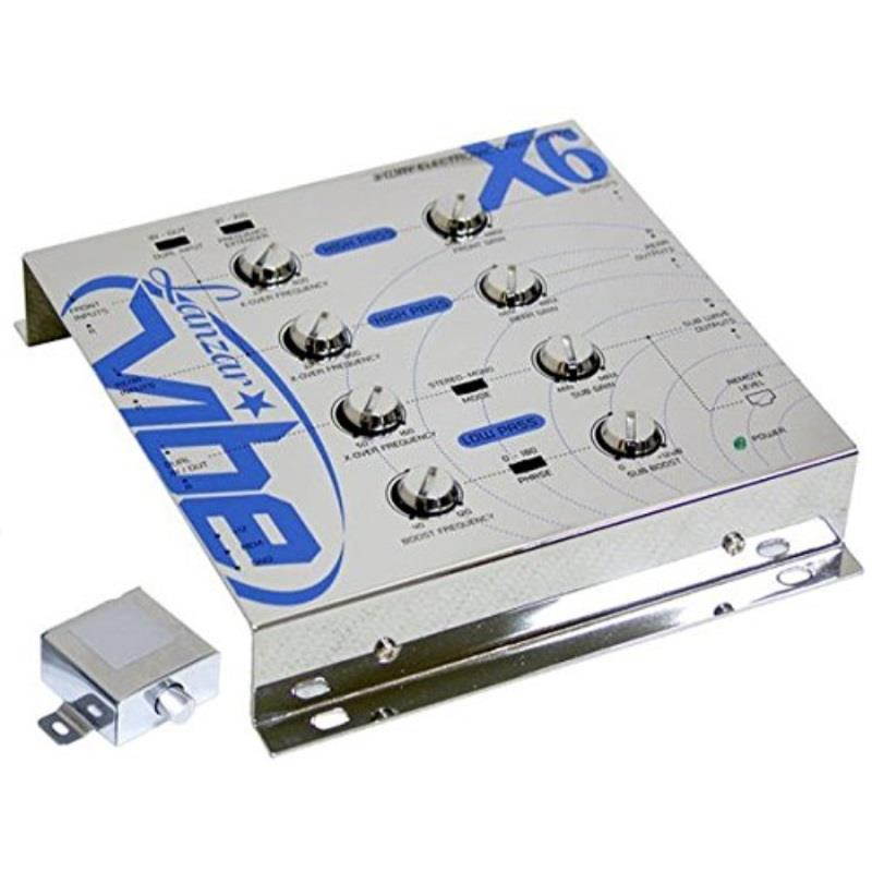 Lanzar Upgraded Vibe 3 Way Electronic Audio Crossover Network - Hi-Pass and Low-Pass Channel 12dB Octave Slope Power LED Indicator w/ Remote Subwoofer Control and Parallel Input Switch - VIBEX6