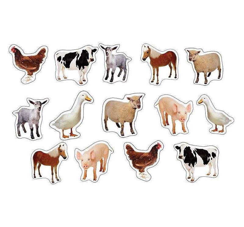 CARSON-DELLOSA Farm Animals: Photographic Shape Stickers 168013