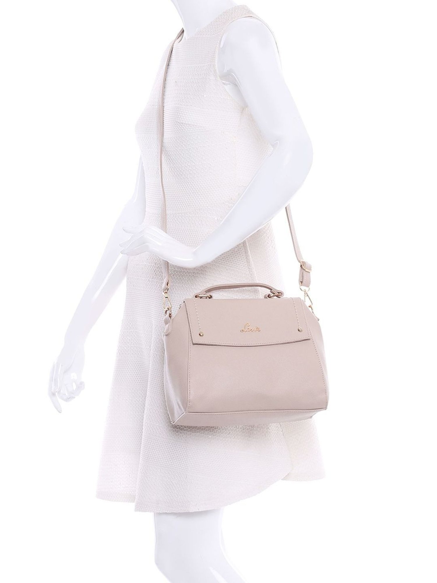 Lavie Pink Textured Medium Handbag