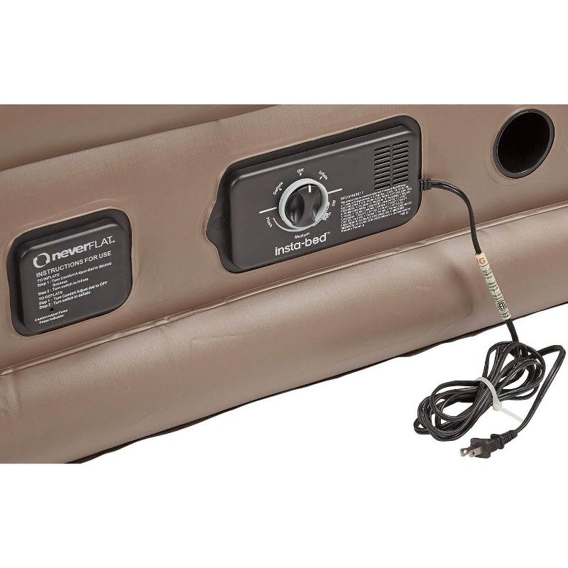 InstaBed Raised Queen Airbed w/ NeverFLAT Air Pump & Deluxe Pillow Rest Airbed