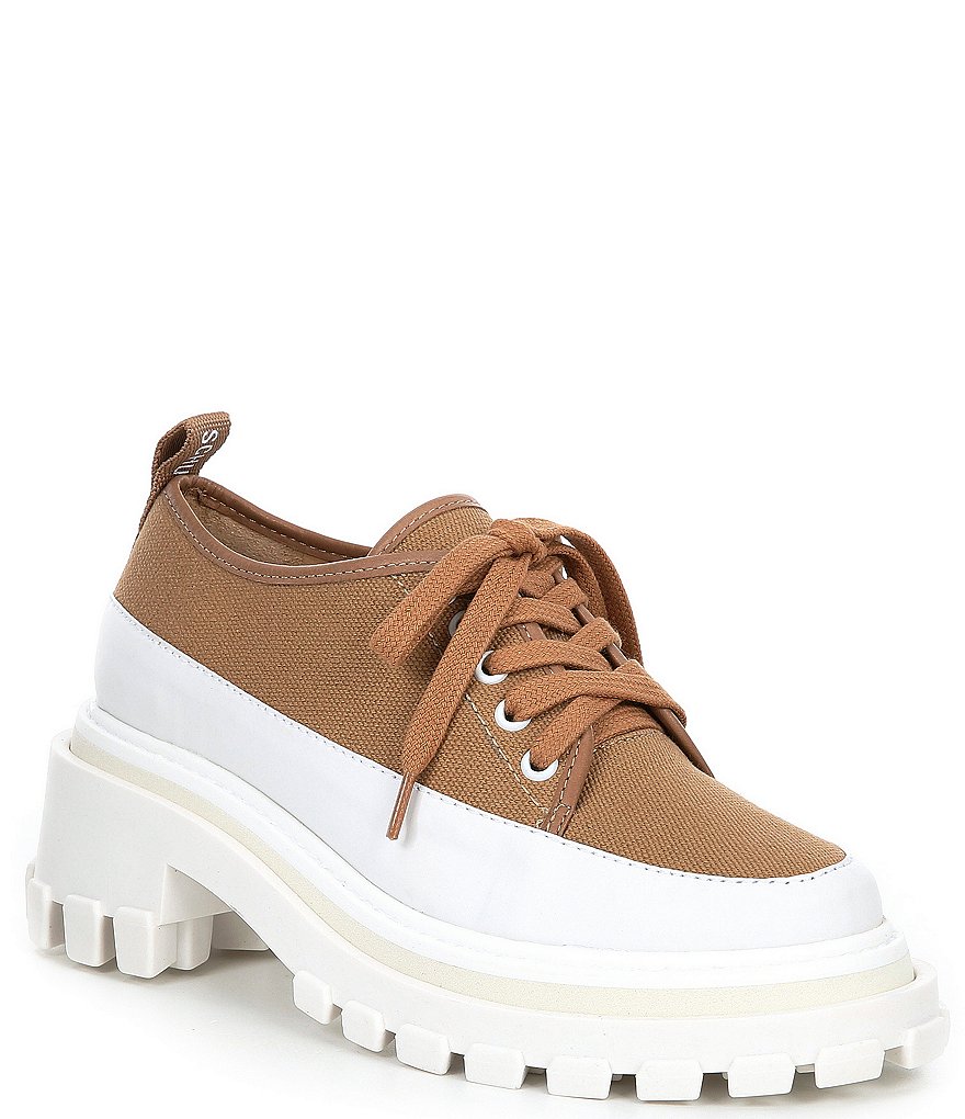 Schutz Krystal Canvas Lug Sole Platform Oxford Sneakers