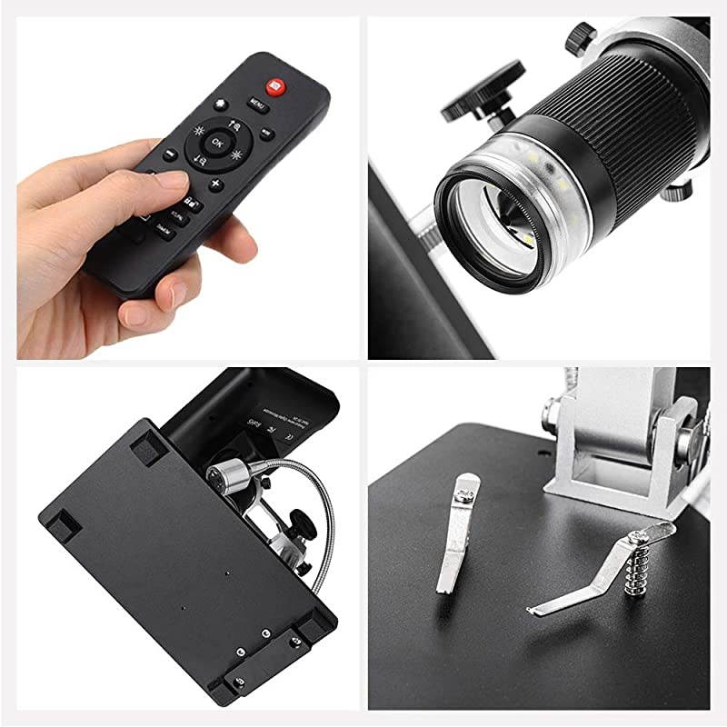 Digital Microscope 7inch 1080P LCD Screen  USB Scope with Camera Video Recorder Magnification Base LED Light for Student Teaching JewelryCoin Observation Circuit Repair 16G SD Card