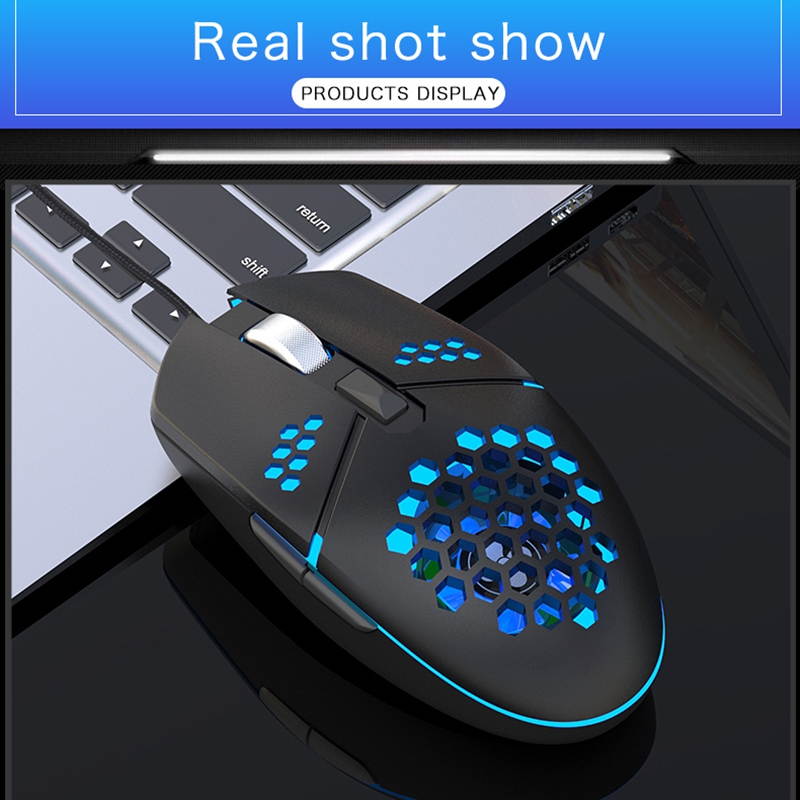 USB Wired Game Mouse Adjustable DPI Computer RGB Luminous Mice Macro Program Cable TV Bidding Mouse Fan Cooling For Laptop PC