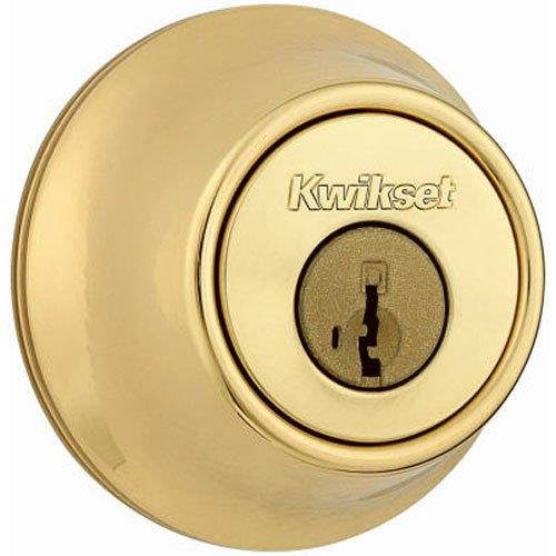 Kwikset Polished Brass Single Cylinder Deadbolt with SmartKey Security